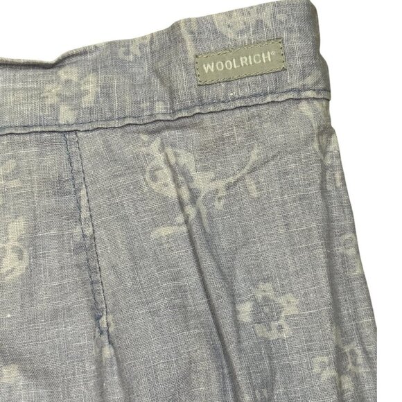 Woolrich VTG Periwinkle Blue Floral Linen Blend High Waist Cropped Capri Size 12 - Picture 6 of 7